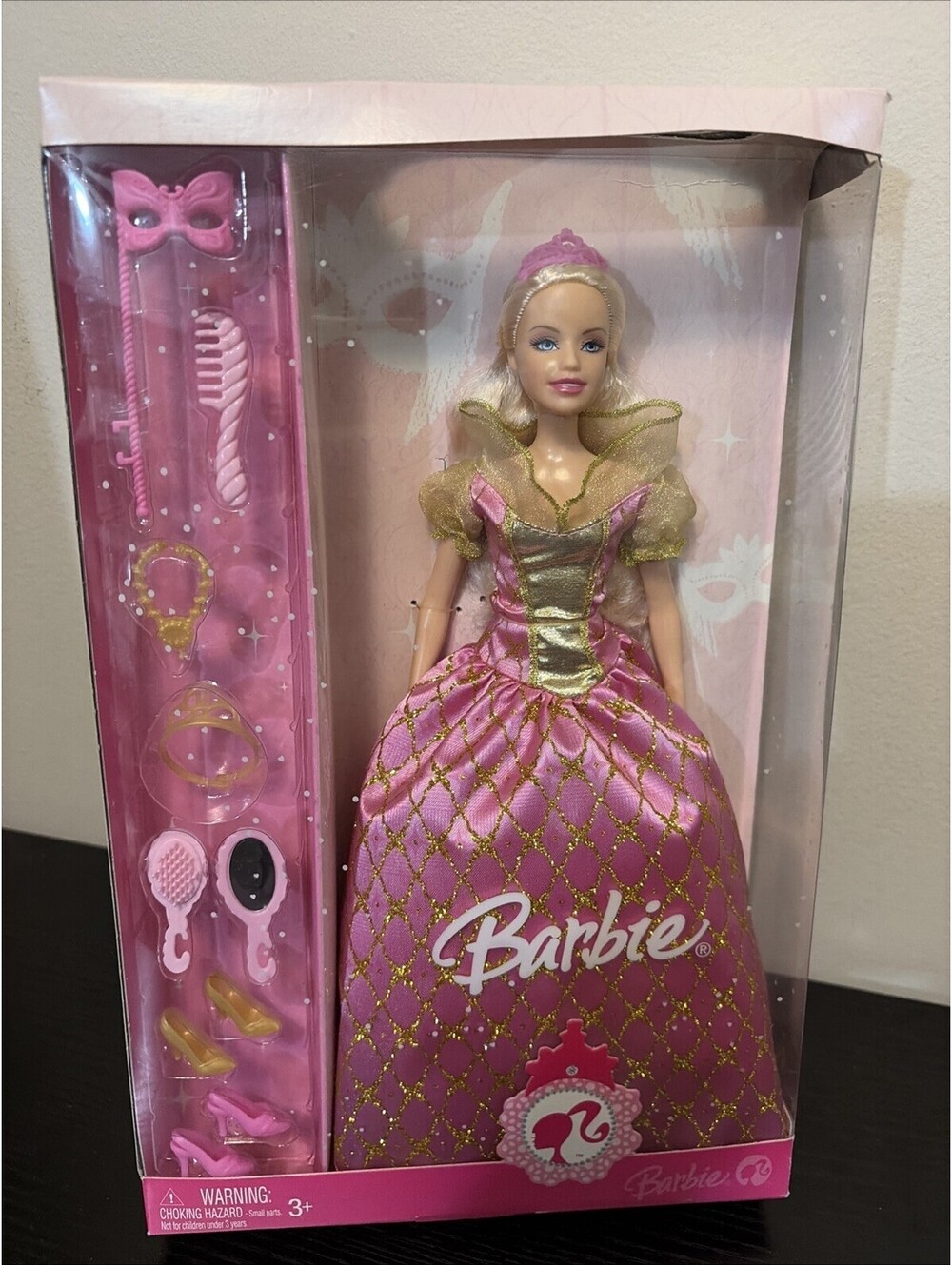 2007 Masquerade Ball Princess Barbie in Pink Gown - New